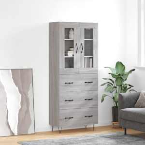 Skříň highboard šedá sonoma 69,5 x 34 x 180 cm kompozitní dřevo