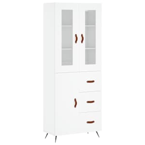 Skříň highboard bílá 69,5 x 34 x 180 cm kompozitní dřevo - obrázek 2