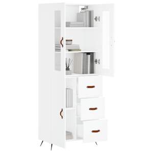 Skříň highboard bílá 69,5 x 34 x 180 cm kompozitní dřevo - obrázek 3