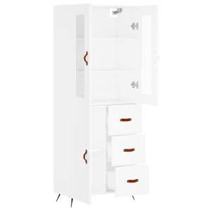 Skříň highboard bílá 69,5 x 34 x 180 cm kompozitní dřevo - obrázek 4