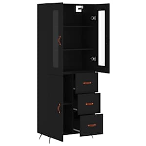 Skříň highboard černá 69,5 x 34 x 180 cm kompozitní dřevo - obrázek 4