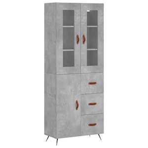 Skříň highboard betonově šedá 69,5x34x180 cm kompozitní dřevo - obrázek 2