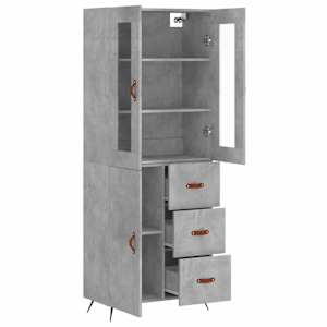 Skříň highboard betonově šedá 69,5x34x180 cm kompozitní dřevo - obrázek 4