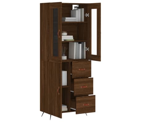 vidaXL Highboard Brown Oak 69.5x34x180 cm Engineered Wood