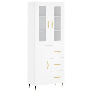 Skříň highboard bílá 69,5 x 34 x 180 cm kompozitní dřevo - obrázek 2
