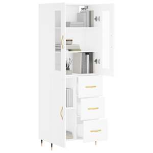 Skříň highboard bílá 69,5 x 34 x 180 cm kompozitní dřevo - obrázek 3