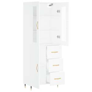 Skříň highboard bílá 69,5 x 34 x 180 cm kompozitní dřevo - obrázek 4