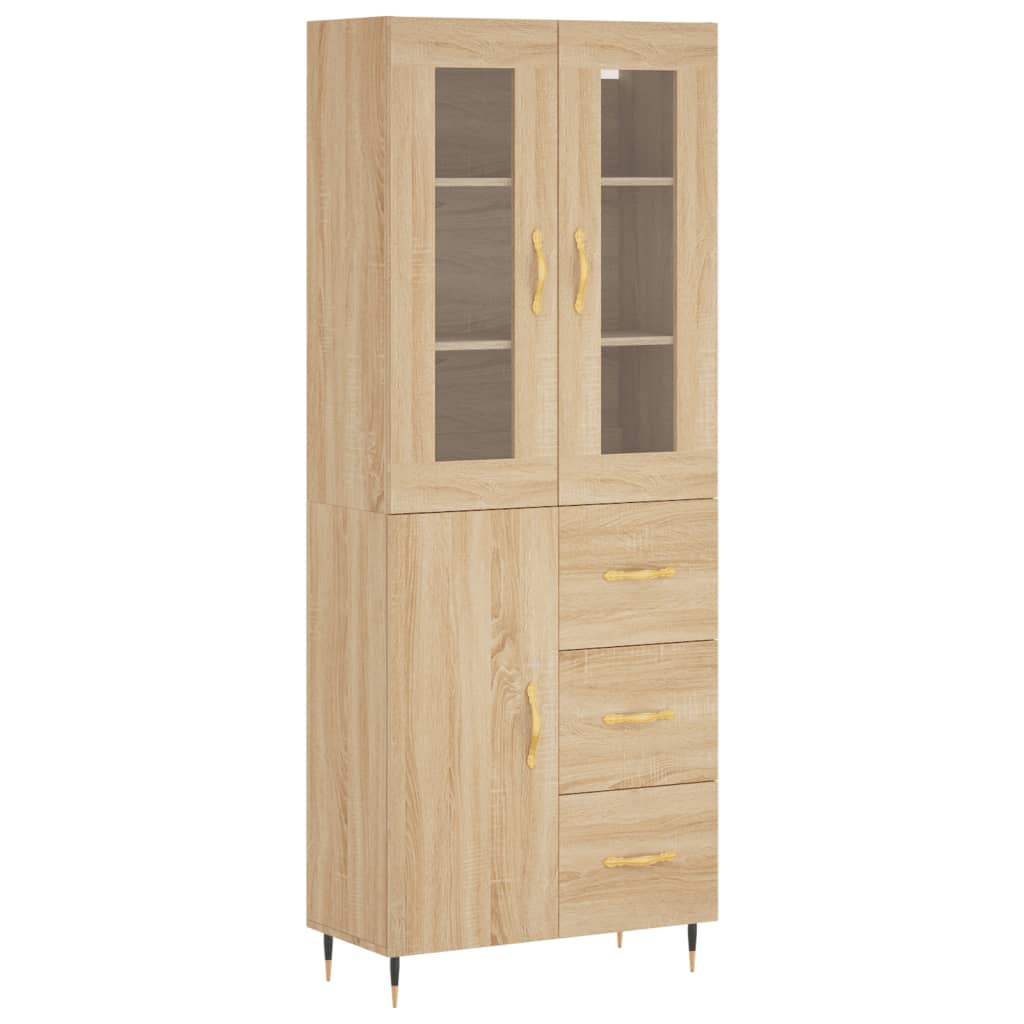 vidaXL Skříň highboard dub sonoma 69,5 x 34 x 180 cm kompozitní dřevo