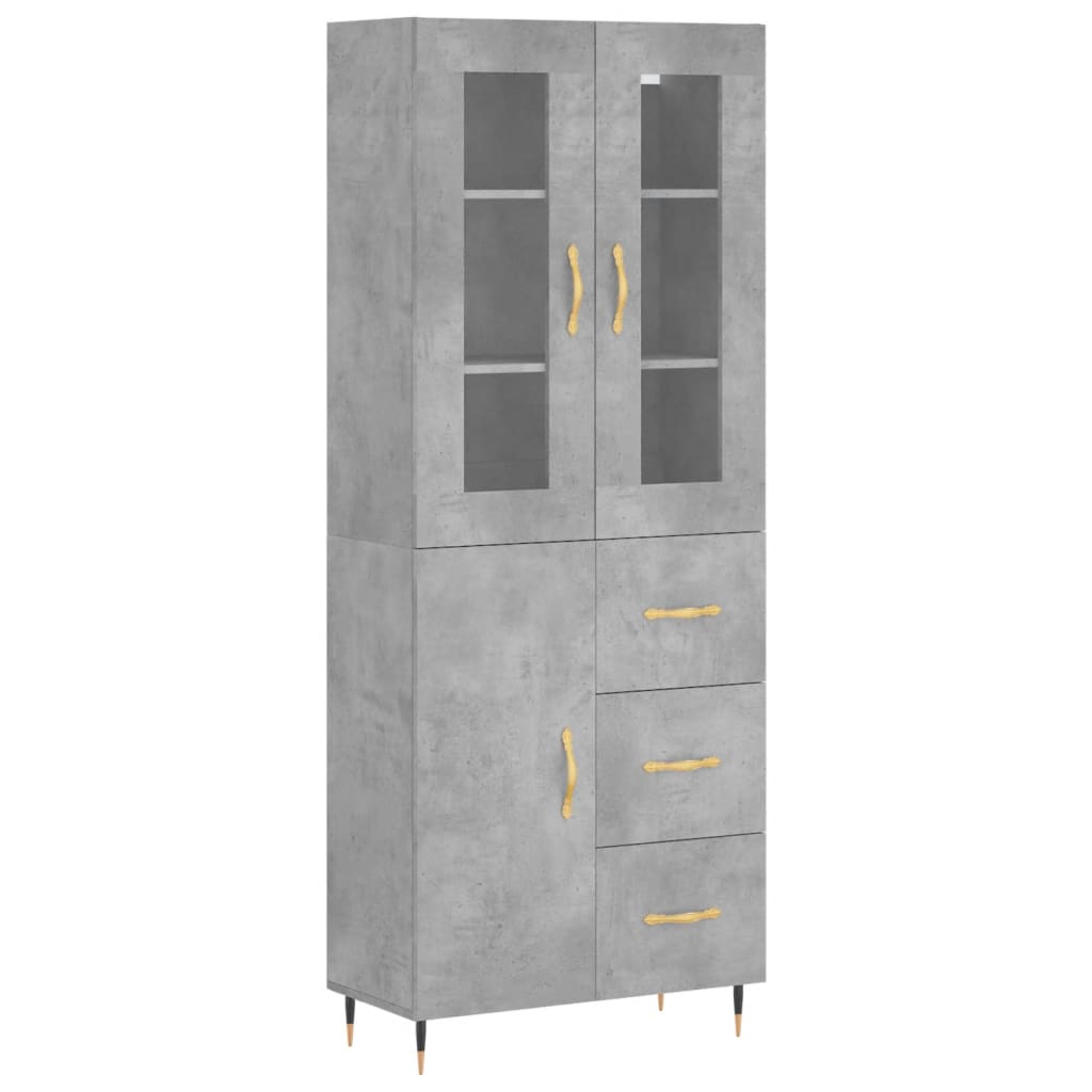 vidaXL Skříň highboard betonově šedá 69,5x34x180 cm kompozitní dřevo