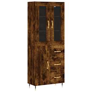 Skříň highboard kouřový dub 69,5 x 34 x 180 cm kompozitní dřevo - obrázek 2