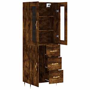 Skříň highboard kouřový dub 69,5 x 34 x 180 cm kompozitní dřevo - obrázek 4