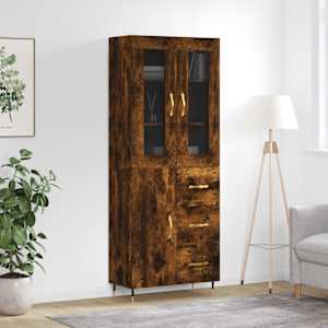 Skříň highboard kouřový dub 69,5 x 34 x 180 cm kompozitní dřevo - obrázek 1