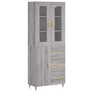Skříň highboard šedá sonoma 69,5 x 34 x 180 cm kompozitní dřevo - obrázek 2