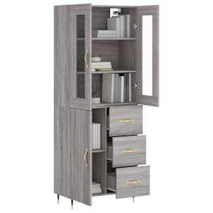 Skříň highboard šedá sonoma 69,5 x 34 x 180 cm kompozitní dřevo - obrázek 3