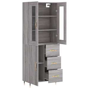 Skříň highboard šedá sonoma 69,5 x 34 x 180 cm kompozitní dřevo - obrázek 4