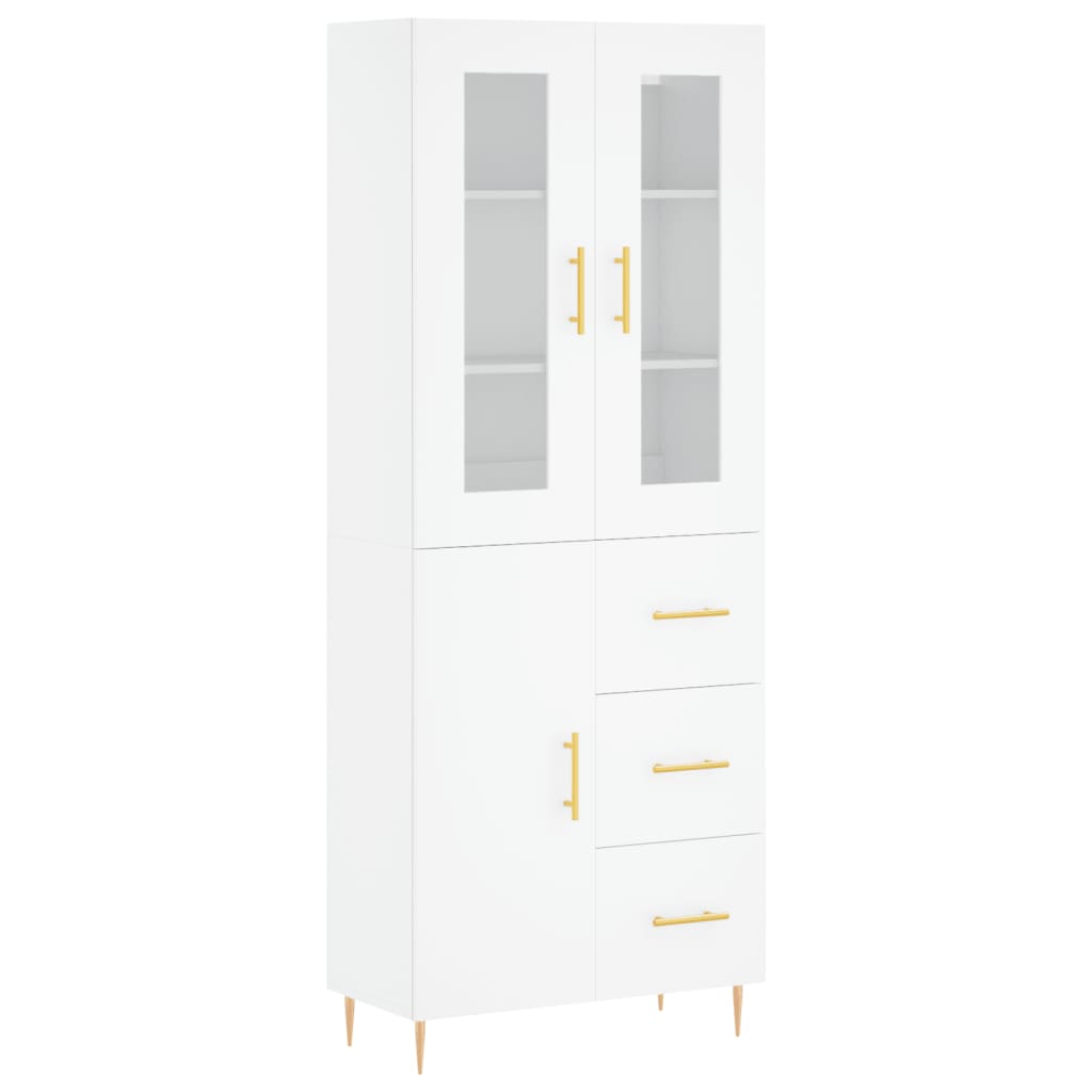 vidaXL Skříň highboard bílá 69,5 x 34 x 180 cm kompozitní dřevo