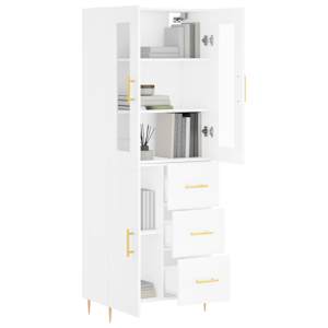 vidaXL Highboard hvit 69,5x34x180 cm konstruert tre