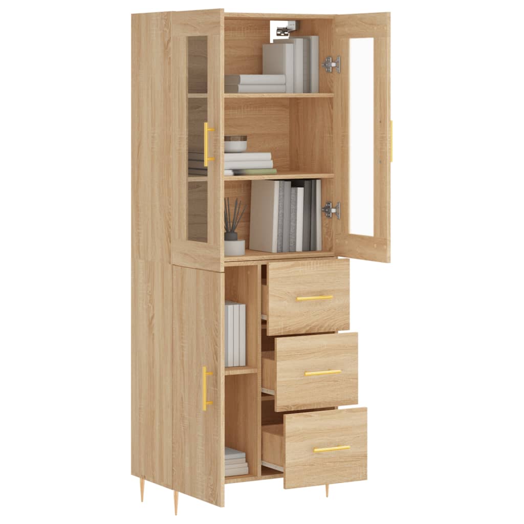 vidaXL Highboard Sonoma-Eiche 69,5x34x180 cm Holzwerkstoff