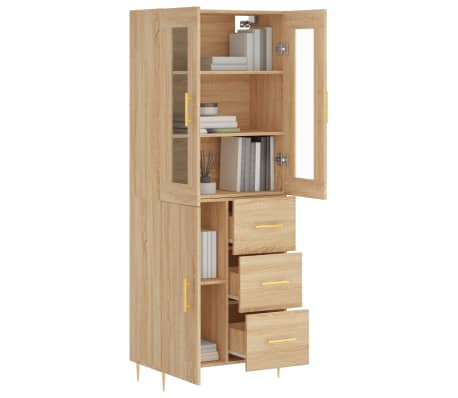 vidaXL Highboard Sonoma Oak 69.5x34x180 cm Engineered Wood