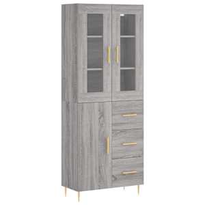 Skříň highboard šedá sonoma 69,5 x 34 x 180 cm kompozitní dřevo - obrázek 2