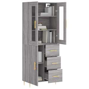 Skříň highboard šedá sonoma 69,5 x 34 x 180 cm kompozitní dřevo - obrázek 3
