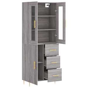 Skříň highboard šedá sonoma 69,5 x 34 x 180 cm kompozitní dřevo - obrázek 4