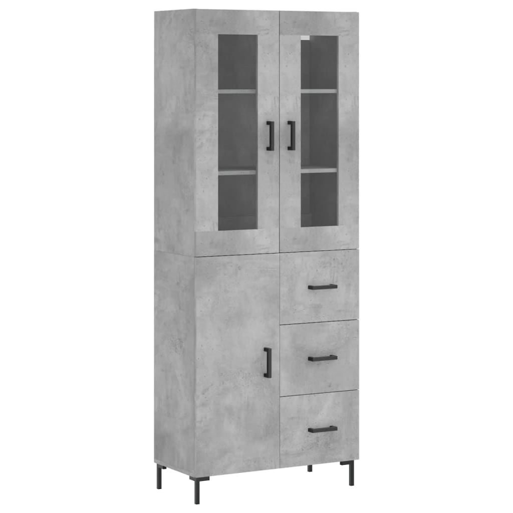 vidaXL Skříň highboard betonově šedá 69,5x34x180 cm kompozitní dřevo