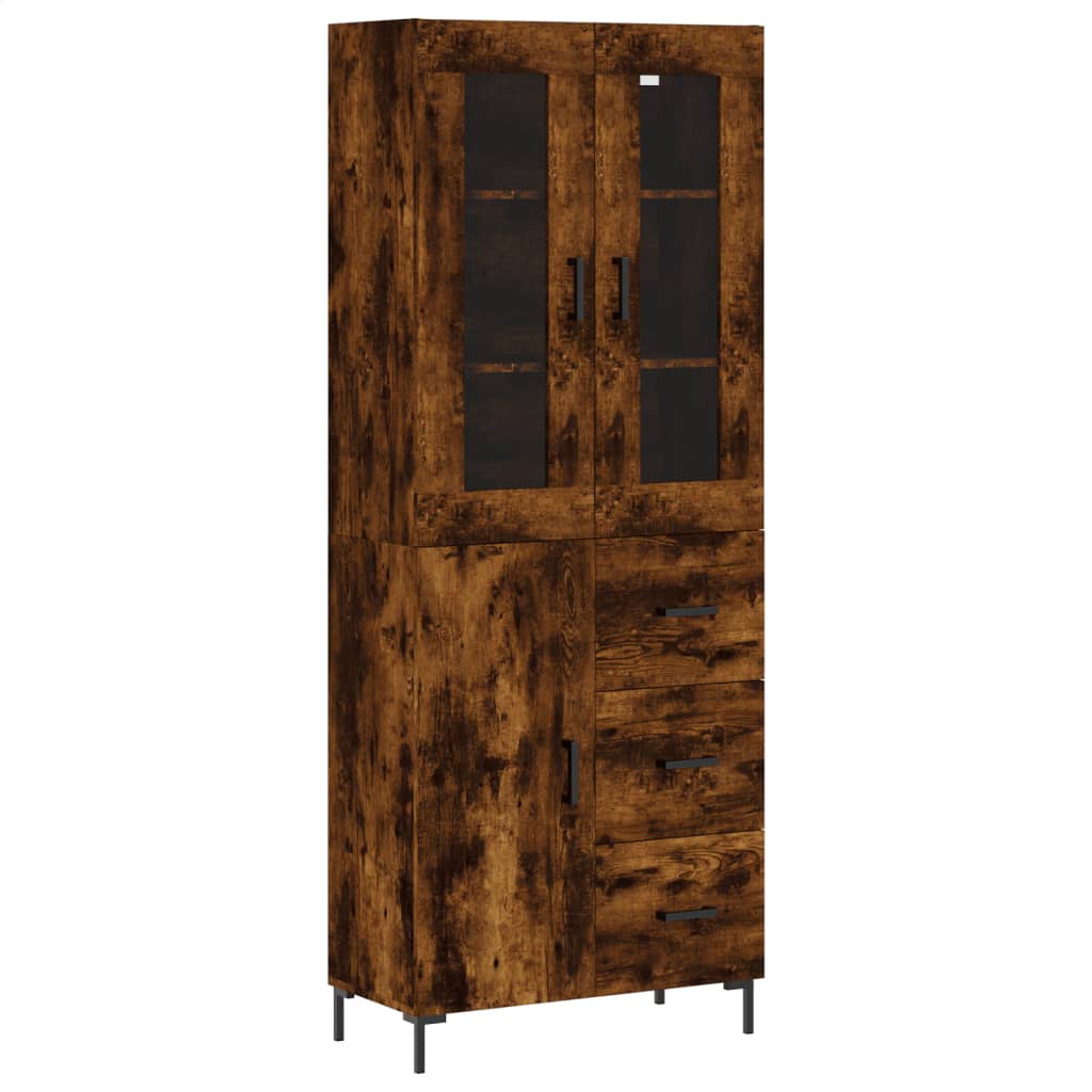 vidaXL Skříň highboard kouřový dub 69,5 x 34 x 180 cm kompozitní dřevo