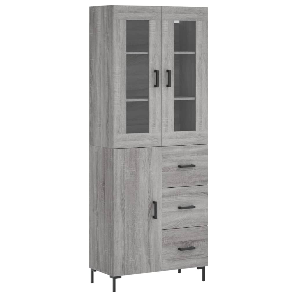 vidaXL Skříň highboard šedá sonoma 69,5 x 34 x 180 cm kompozitní dřevo