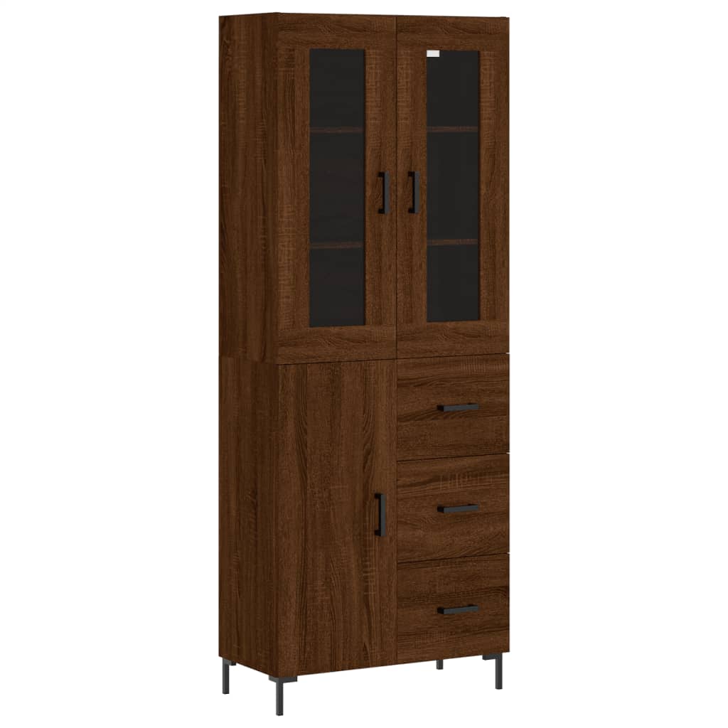 vidaXL Skříň highboard hnědý dub 69,5 x 34 x 180 cm kompozitní dřevo