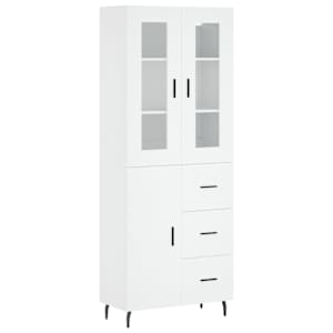 Skříň highboard bílá 69,5 x 34 x 180 cm kompozitní dřevo - obrázek 2