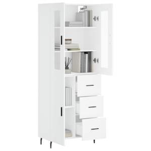 Skříň highboard bílá 69,5 x 34 x 180 cm kompozitní dřevo - obrázek 3