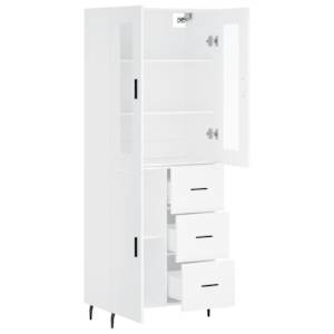Skříň highboard bílá 69,5 x 34 x 180 cm kompozitní dřevo - obrázek 4
