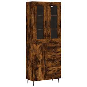 Skříň highboard kouřový dub 69,5 x 34 x 180 cm kompozitní dřevo - obrázek 2