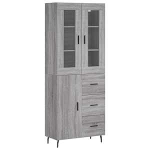 Skříň highboard šedá sonoma 69,5 x 34 x 180 cm kompozitní dřevo - obrázek 2
