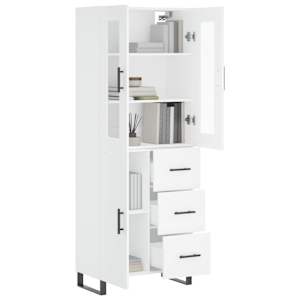 Skříň highboard bílá 69,5 x 34 x 180 cm kompozitní dřevo - obrázek 3