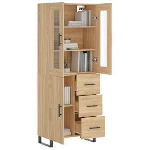 Skříň highboard dub sonoma 69,5 x 34 x 180 cm kompozitní dřevo - obrázek 3