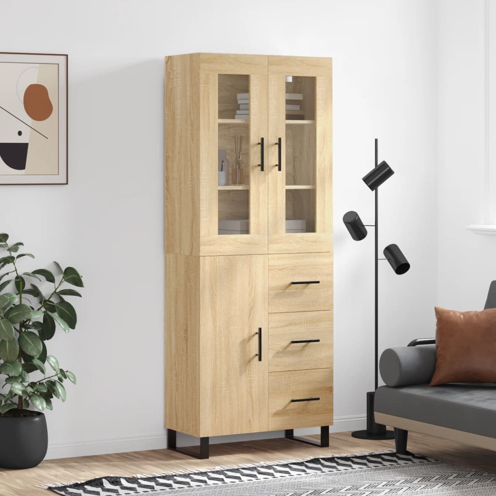vidaXL Dulap înalt, stejar sonoma, 69,5x34x180 cm, lemn compozit