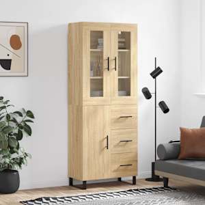 Skříň highboard dub sonoma 69,5 x 34 x 180 cm kompozitní dřevo - obrázek 1