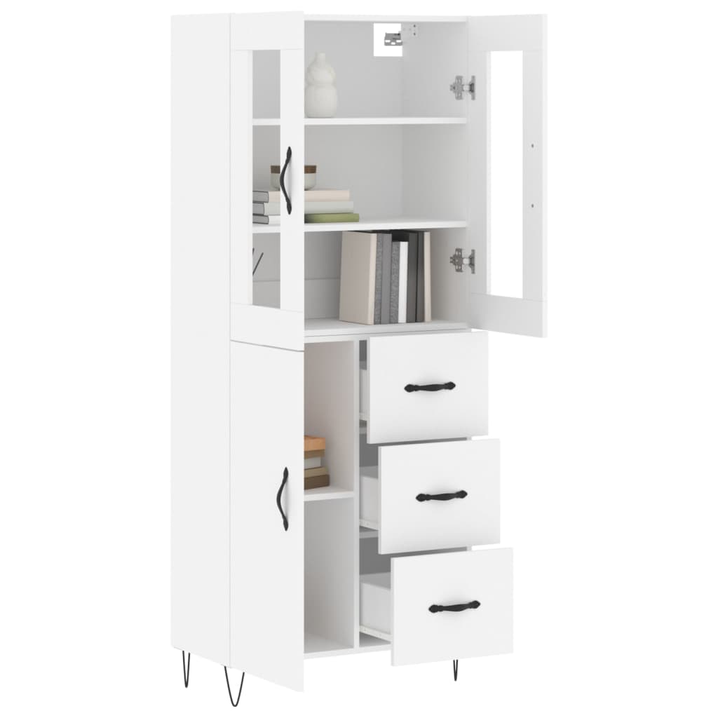 vidaXL Hoge kast 69,5x34x180 cm bewerkt hout wit