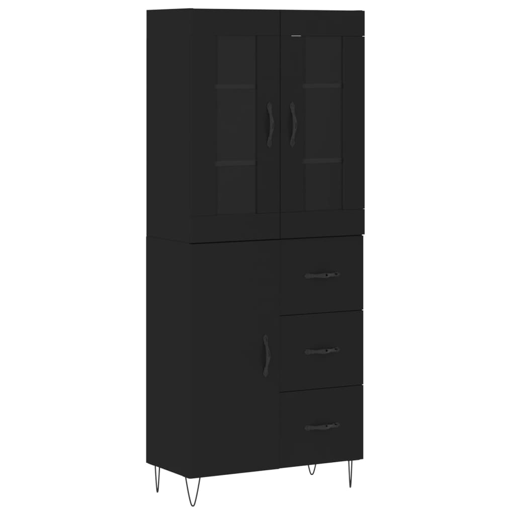 vidaXL Skříň highboard černá 69,5 x 34 x 180 cm kompozitní dřevo