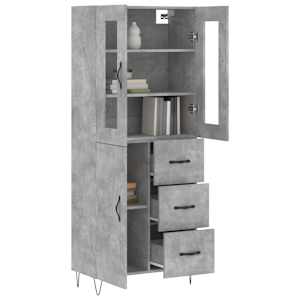 Skříň highboard betonově šedá 69,5x34x180 cm kompozitní dřevo - obrázek 3