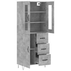 Skříň highboard betonově šedá 69,5x34x180 cm kompozitní dřevo - obrázek 4