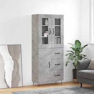 Skříň highboard betonově šedá 69,5x34x180 cm kompozitní dřevo - obrázek 1