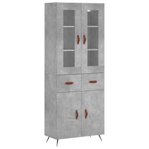 Skříň highboard betonově šedá 69,5x34x180 cm kompozitní dřevo - obrázek 2