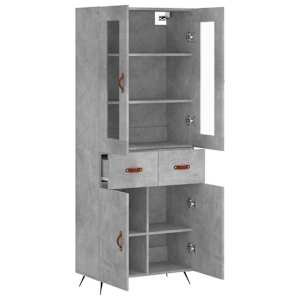 Skříň highboard betonově šedá 69,5x34x180 cm kompozitní dřevo - obrázek 4
