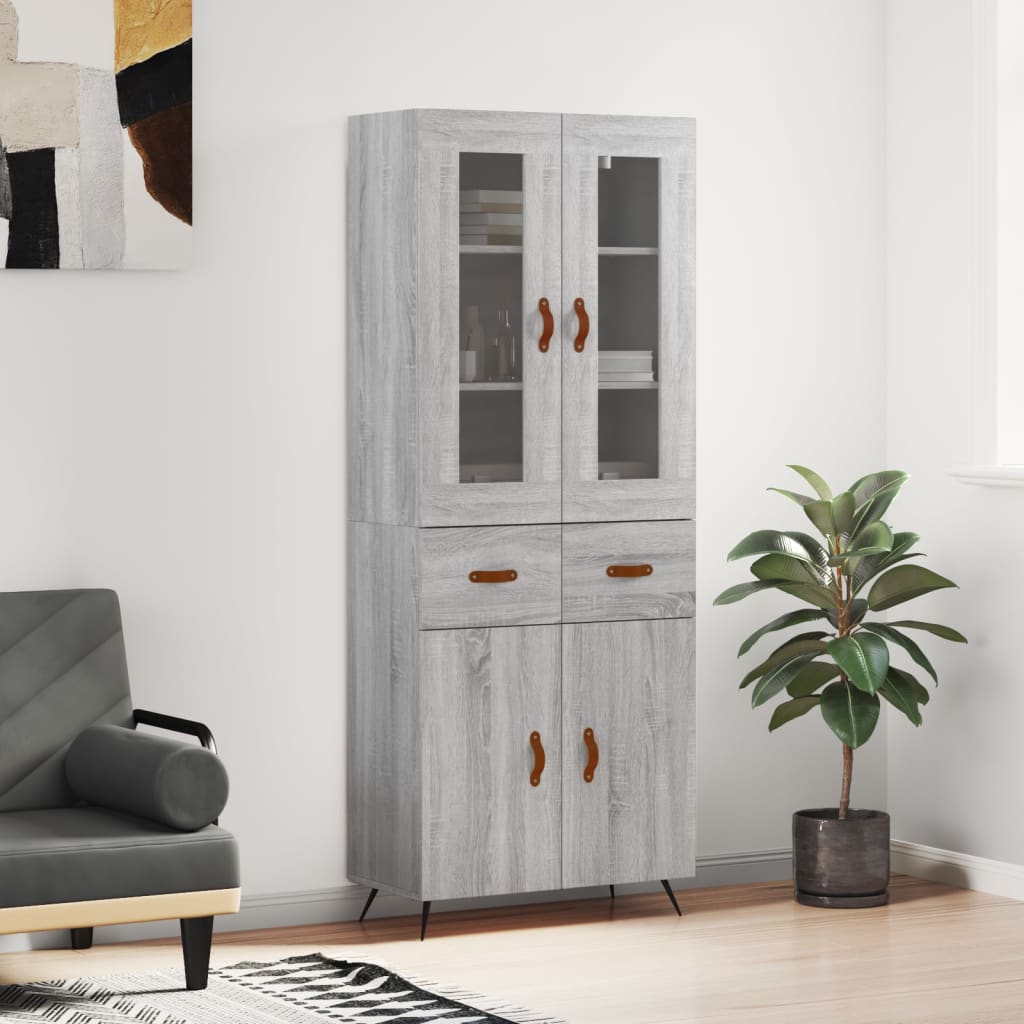 Skříň highboard šedá sonoma 69,5 x 34 x 180 cm kompozitní dřevo