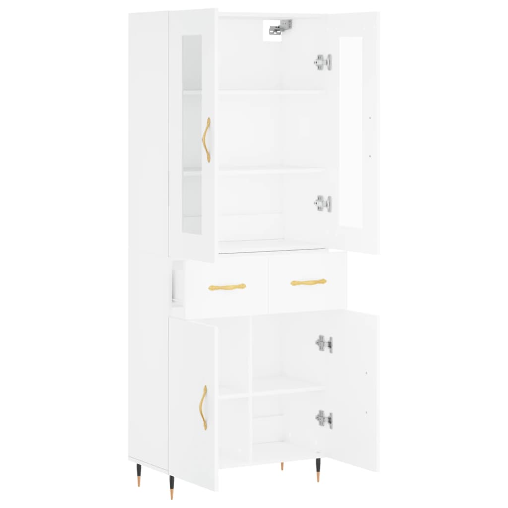 Dulap înalt, alb, 69,5x34x180 cm, lemn compozit