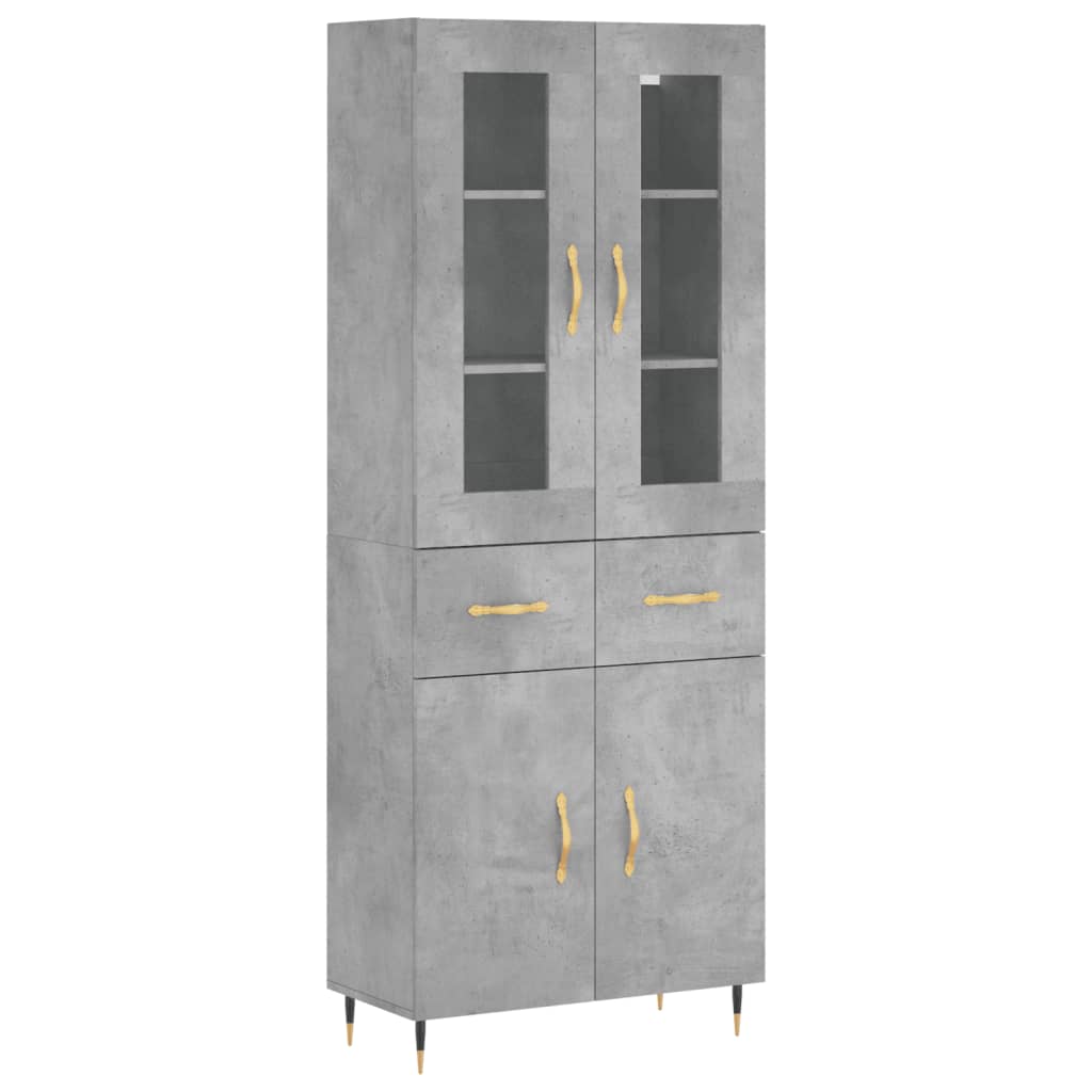 vidaXL Skříň highboard betonově šedá 69,5x34x180 cm kompozitní dřevo