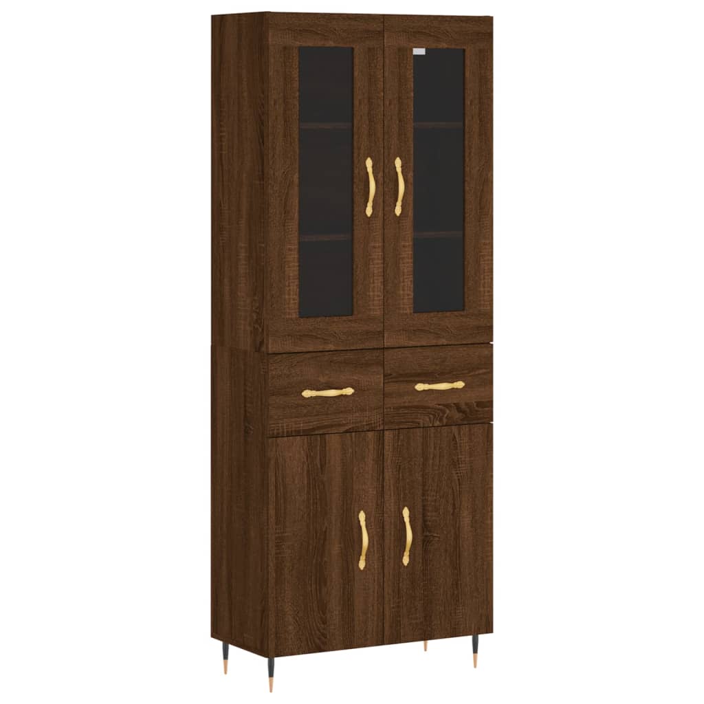 vidaXL Skříň highboard hnědý dub 69,5 x 34 x 180 cm kompozitní dřevo